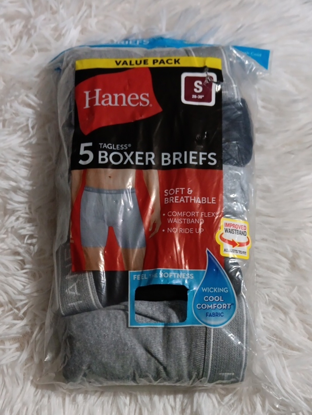 Hanes Men's 5-Pack Tagless Boxer Briefs - Gray